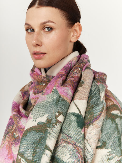 в составе ШЕРСТЬ и КАШЕМИР Большой, мягкий, теплый двусторонний палантин - Tantino фото 4