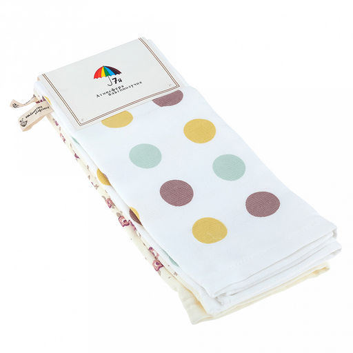 Полотенце кухонное махровое "Чаепитие" 40х60см, хлопок 100%, с петелькой, набор 2шт, цвета микс, на хангере (Китай)