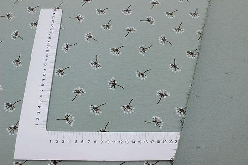 Теплый хлопок Звездочки на веточках цв. винтажная мята-2, ВИД2, ш.1.48м, хлопок-100%, 160гр/м.кв - Купава фото 4