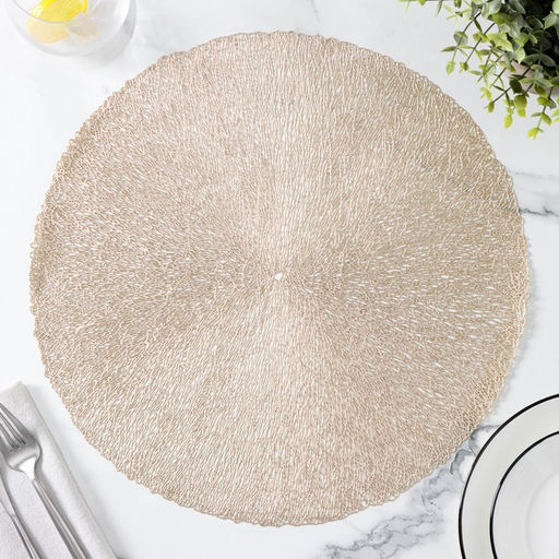 Набор салфеток сервировочных на стол Доляна Соломка, d=38 см, 4 шт, цвет золото  фото 2