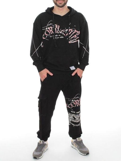 2622/7362 BLACK Костюм спортивный мужской (75% хлопок, 20% полиэстер, 5% спандекс) - Fashion фото 2