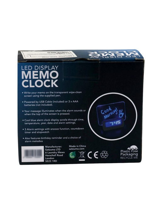 Часы - будильник электронные «Послание», с маркером, подсветка зелёного цвета, белый