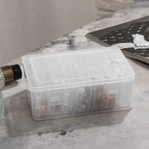 Органайзер для украшений QF, антиокислительный на 14 ячеек, 16.5?12?6 см, прозрачный