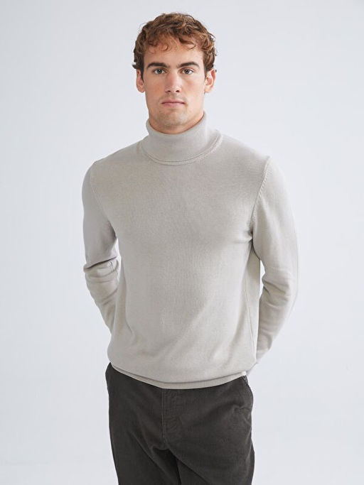 Bal?k?? Yaka Uzun Kollu Erkek Triko Kazak