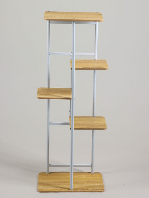 Подставка для цветов Greengo, 5 полок, 36×23×94 см, напольная, каркас металл, полки МДФ, белая