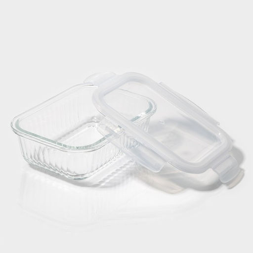 Контейнер для еды Доляна Basic, 640 мл, 1712.56.3 см, прямоугольный, жаропрочного стекло, прозрачный  фото 5