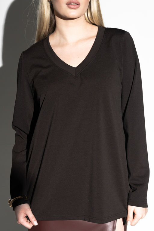 Лонгслив с V- образным вырезом