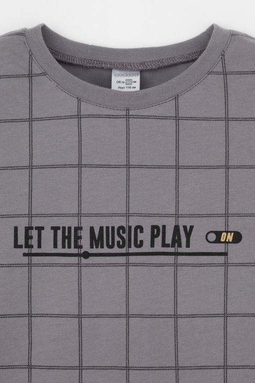 К 1644/серый,двойная клетка пижама дет - Crockid фото 2