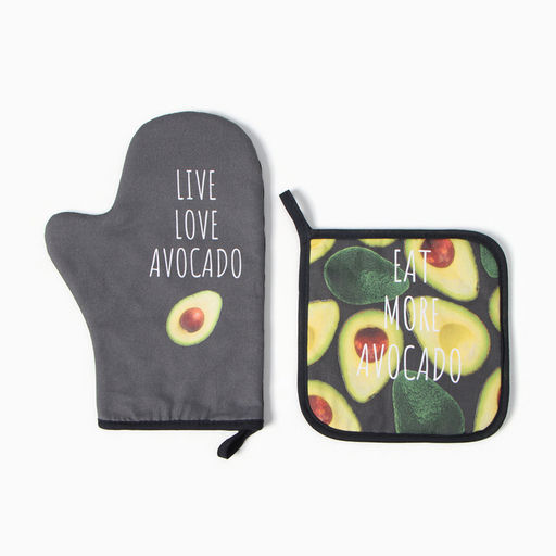 Набор кухонный Avocado варежка-прихватка 20х28см, прихватка 19х19см,100% хл - Этель фото 2
