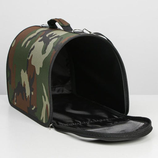 Сумка - переноска для животных Камуфляж, каркасная, 40 х 25 х 26 см, микс оттенков - Пижон фото 4