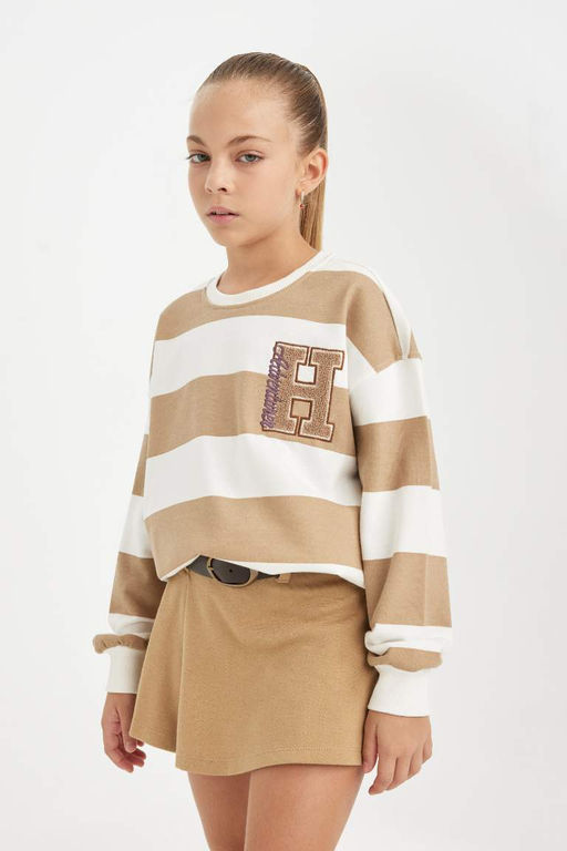 Толстовка для девочек с вышивкой Relax Fit - Defacto фото 3