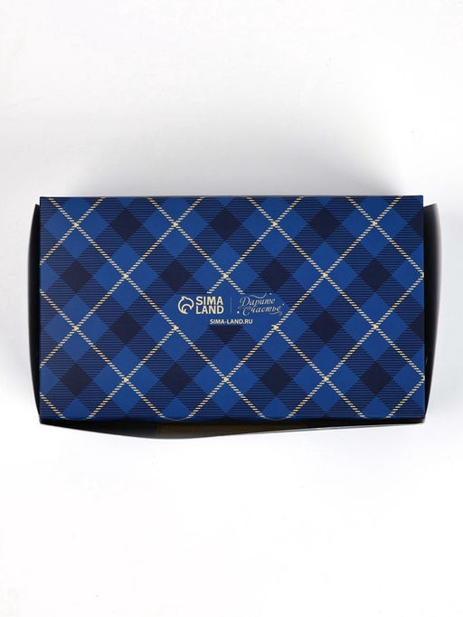 Цена за 5 шт. Кондитерская упаковка для макарун с окном, Настоящему мужчине, 11?19?5.5 см