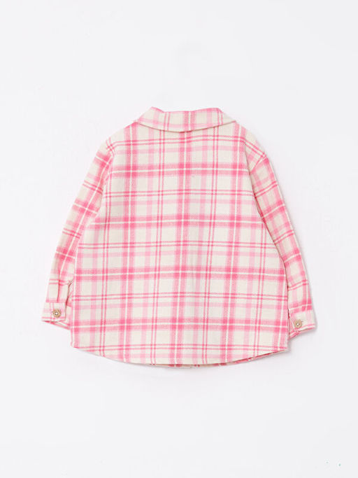 Uzun Kollu Ekose Desenli K?z Bebek Ceket - Waikiki фото 2