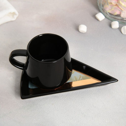 Чайная пара керамическая «Искусство»: кружка 130 мл, блюдце 11×14.5 см