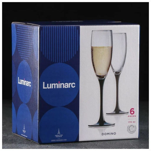 Набор фужеров (бокалов) для шампанского ДОМИНО 6шт 170мл арт.H8167 /Люминарк/ - Luminarc фото 10