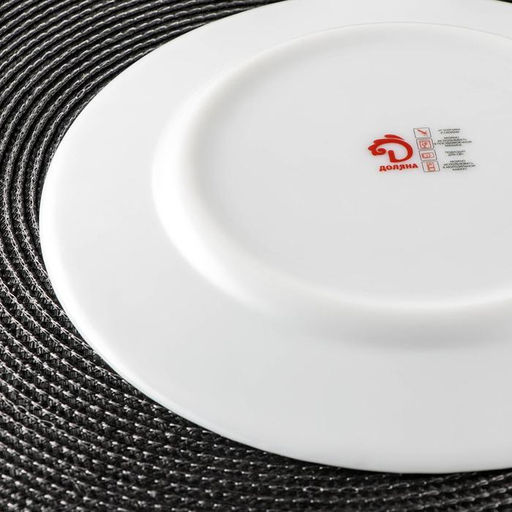 Тарелка обеденная Доляна Бархатная роза, d=25 см, стеклокерамика, цвет белый фото 3