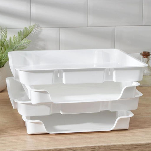 Набор лотков для заморозки продуктов Альтернатива, пластик, 34.7×29×4.3 см, 4 шт., белый