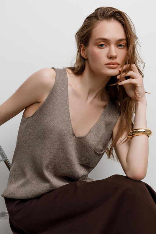 ЕВ 30212/бежевый блуза-топ жен