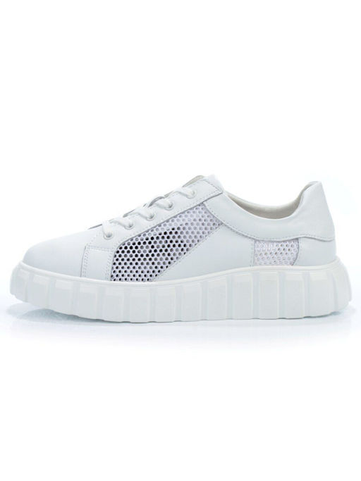 03-PDA93-1 WHITE Полуботинки спортивные женские (натуральная кожа, сетка) - No name фото 11