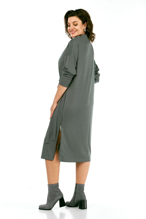 Платье Olga Style С976 серо-зеленый