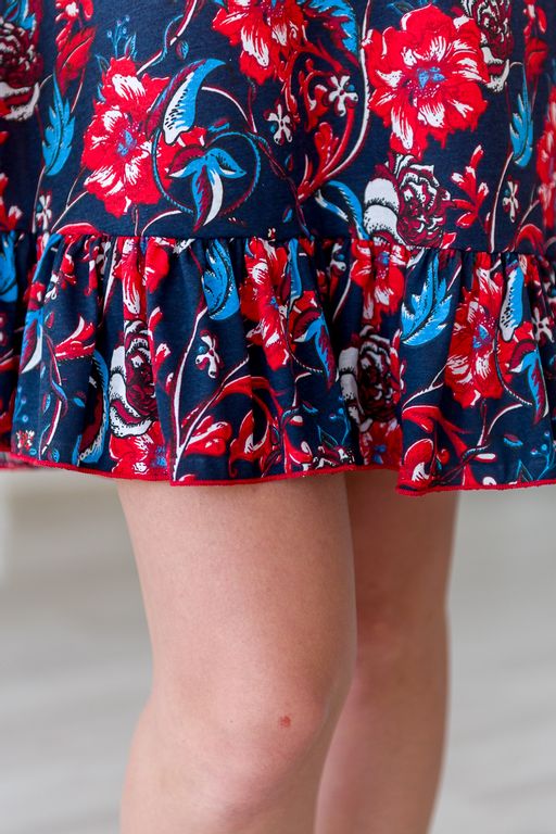 Платье женское из кулирки Элиза сине-красный - Амадэль фото 5