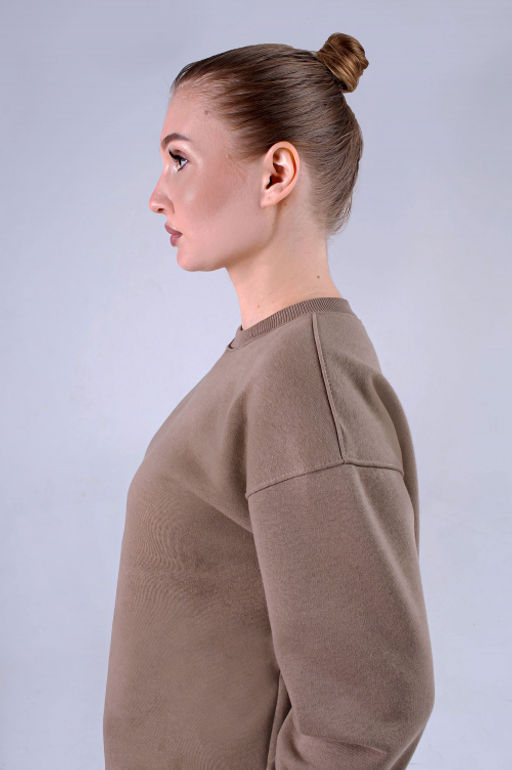 Арт. 2911 Костюм с начесом женский 44-52 (5 шт) Цвет:верх- бежевый, низ- бежевый - Калинка фото 4