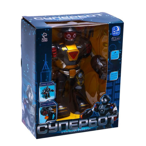 Робот «Супербот», интерактивный: световые и звуковые эффекты, работает от батареек, цвет золотой