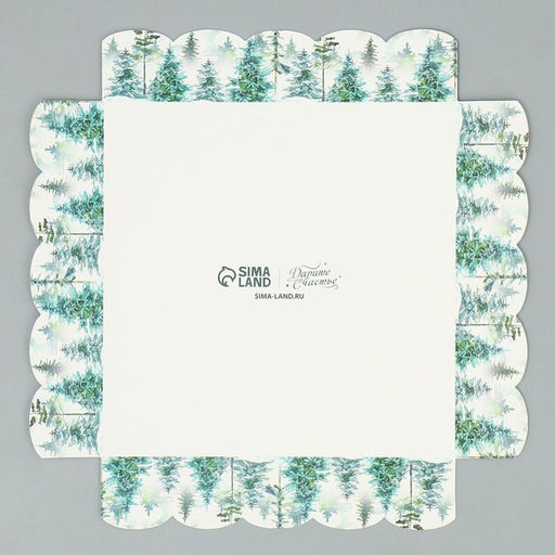 Цена за 5 шт. Коробка для кондитерских изделий с PVC крышкой «Зима», 15 х 15 х 3 см