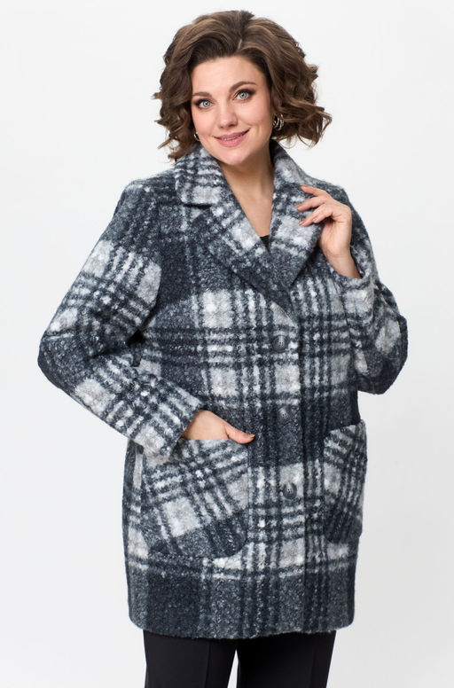 Пальто БелЭльСтиль 825 клетка фото 2