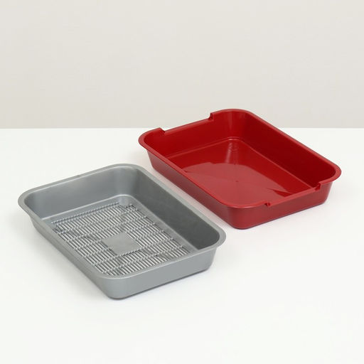 Туалет средний с сеткой 36 х 26 х 6,5 см, серый/бордовый - Simaland фото 5