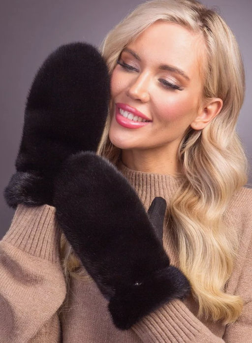 ВИДЕООБЗОР Рукавички норка замша блэк - Davidovfox фото 9