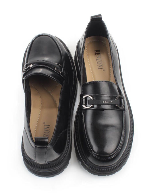 03-PDEB91-3 BLACK Лоферы женские (натуральная кожа)