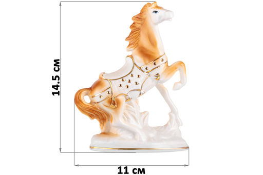 Фигурка декоративная 11*5*14,5 см Лошадь коричневая с золотом, фарфор - Elan gallery фото 2