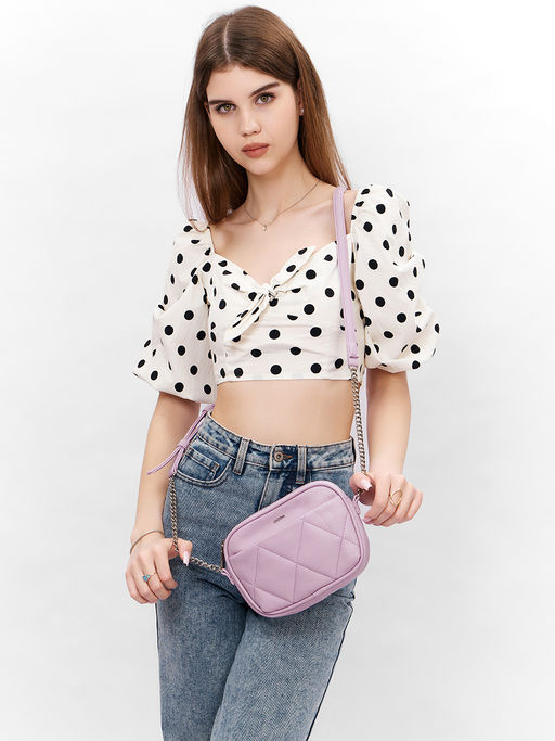 LACCOMA сумка Джулия-ЛЦ802-сиреневый эко кожа хлопок фото 9