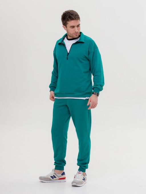 325П Костюм мужской со свитшотом, изумруд - Knitka wear фото 4