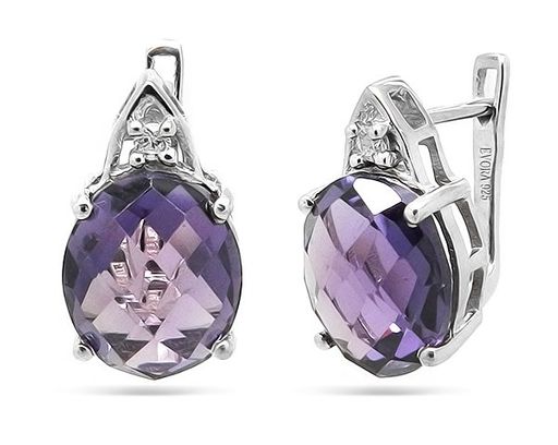 Серьги из серебра синт.александрит, Севиль