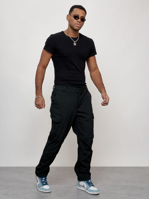 Брюки спортивные софтшелл MTFORCE мужские темно-зеленого цвета 2403TZ  фото 3