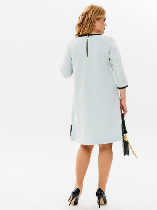 Платье с аппликацией из экокожи А-силуэта - Almond фото 7