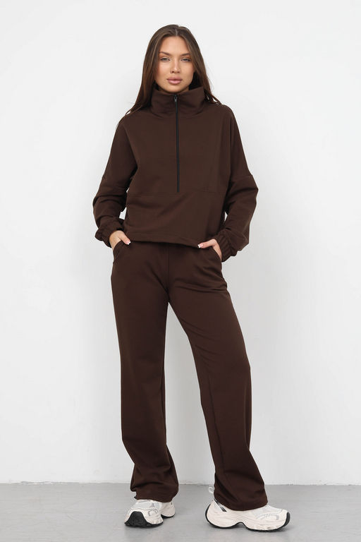 Костюм женский из футера 2-х нитка Герда шоколад