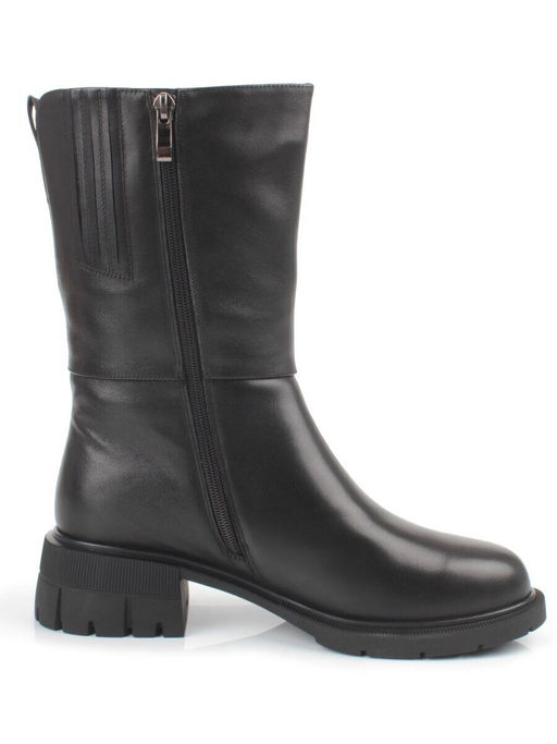 Z4209M BLACK Полусапоги зимние женские (натуральная кожа, натуральный мех)