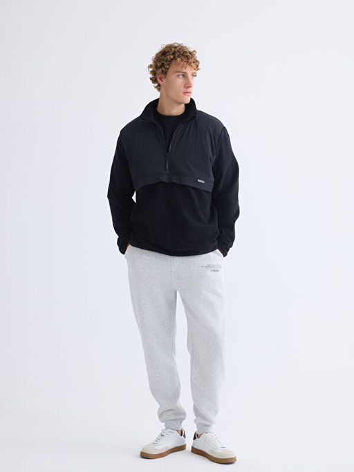 Dik Yaka Polar Erkek Sweatshirt