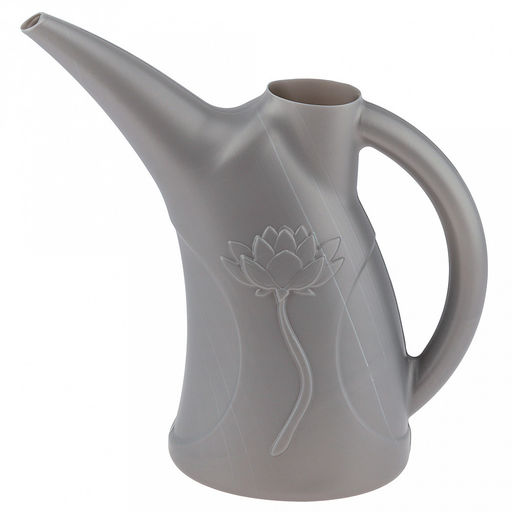 Лейка для комнатных растений пластмассовая 2л "Лотос", 27,5х11,5х29см, пищевой полиэтилен, серый (Россия)
