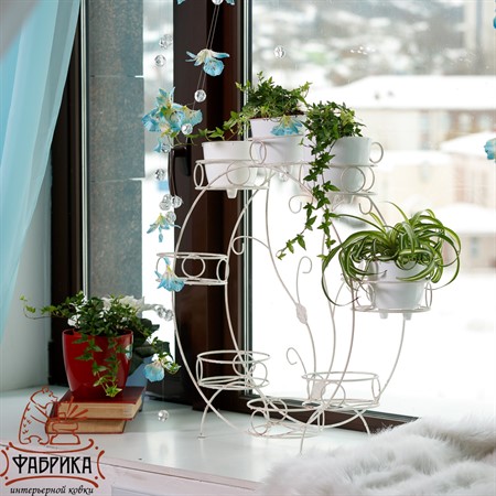 Подставка для цветов на подоконник 14-908 на 8 цветов - Фабрика интерьерной ковки фото 4