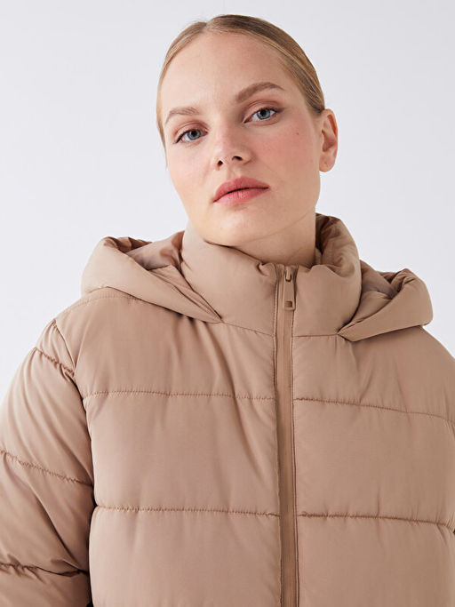 Kap??onlu D?z Oversize Kad?n ?i?me Mont - Waikiki фото 2