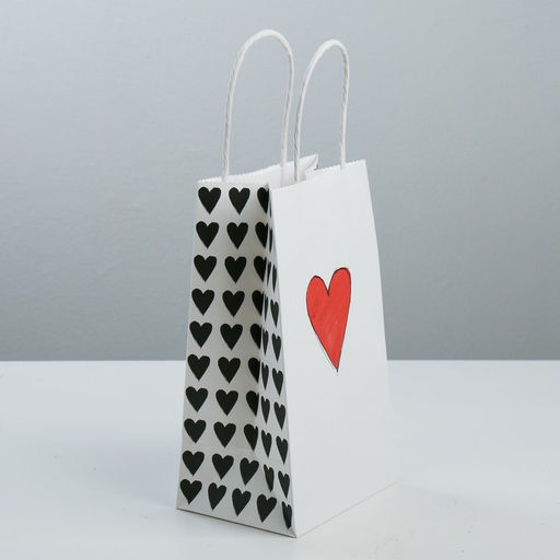 Пакет подарочный крафтовый Love you, 12 21 9 см - Дарите счастье фото 3