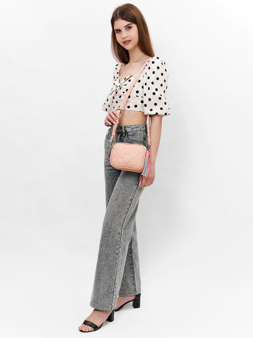 LACCOMA сумка Долли-ЛЦ802-бледно-розовый эко кожа хлопок  фото 2