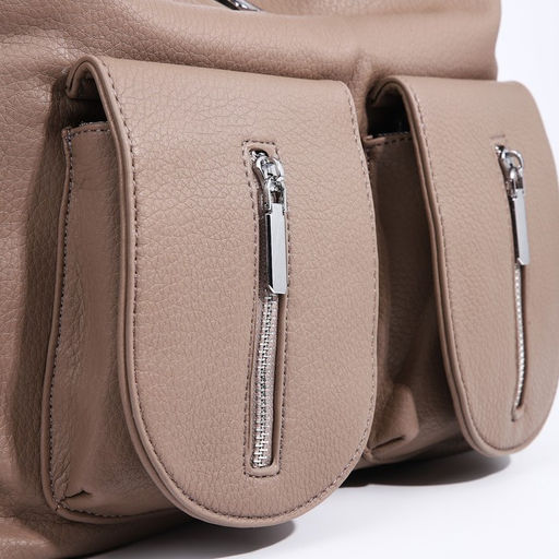 Сумка-тоут на молнии, 3 наружных кармана, цвет бежевый - Simaland фото 4