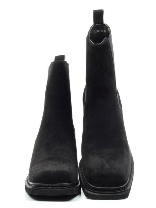 04-E21W-1B BLACK Ботинки зимние женские (натуральная замша, натуральный мех) - Фабричный китай фото 15