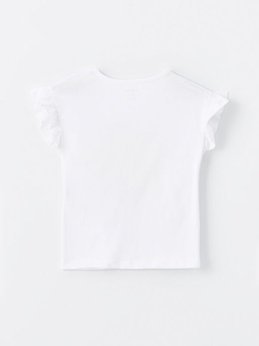 Bisiklet Yaka K?sa Kollu Bask?l? K?z Bebek Ti??rt - Waikiki фото 2