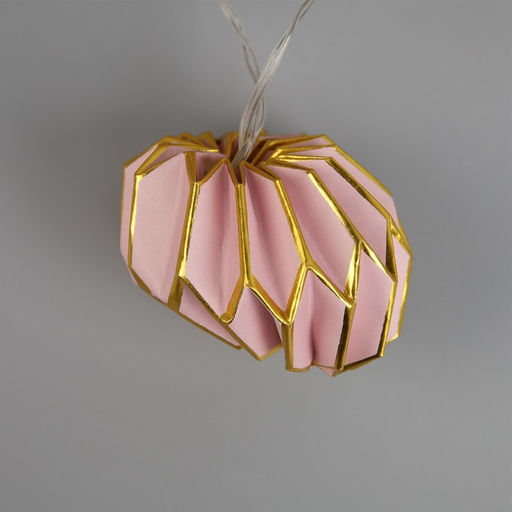 УЦЕНКА Гирлянда Нить 2 м с насадками Бумажный фонарик розовый, IP20, 10 LED, от батареек AAх2, прозрачная нить, свечение тёплое белое - Luazon lighting фото 10